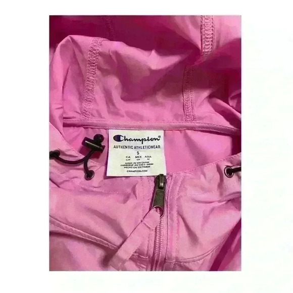 Champion Jacket Womens Packable Windbreaker Size S Pink Outdoor Training Gym NWT - Picture 11 of 13